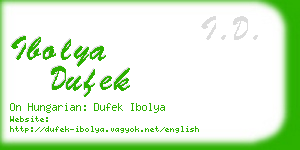 ibolya dufek business card